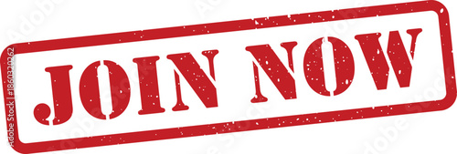 Red join now text stamp