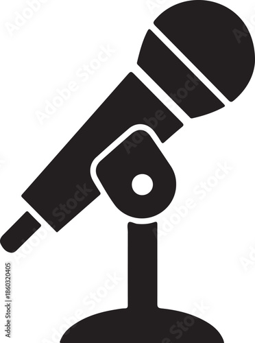 Microphone Stand Silhouettes Vector Bundle