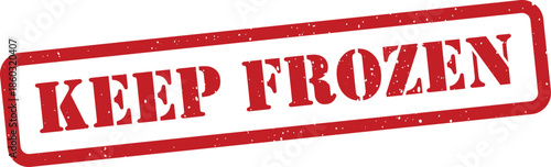 Red keep frozen sign with white background