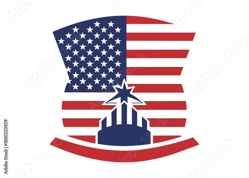 american flag day logo silhouette vector, distressed american flag logo silhouette vector, waving usa flag logo icon, distressed american flag vector logo silhouette on a white background