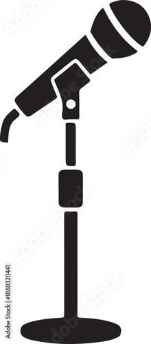 Microphone Stand Silhouettes Vector Bundle