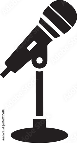 Microphone Stand Silhouettes Vector Bundle