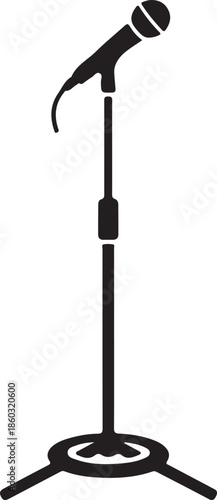 Microphone Stand Silhouettes Vector Bundle