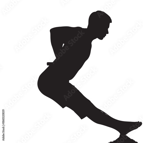 Silhouette of a man in a sprinting position athlete runner