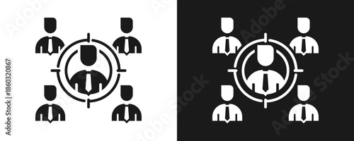 Focus Icon Set Glyph In White And Black Background