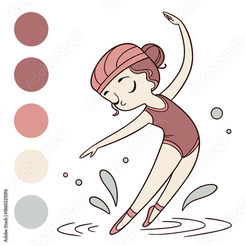 Girl ballet dancer in water