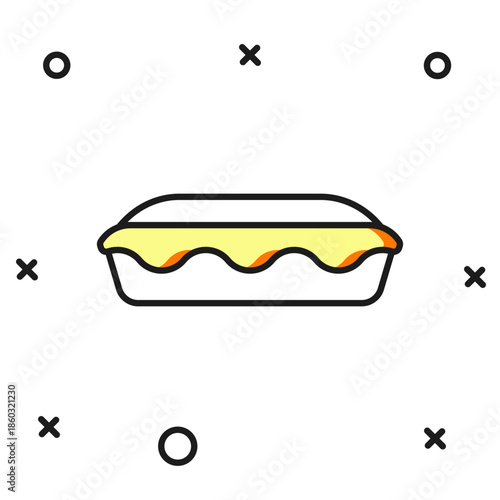 Filled outline Homemade pie icon isolated on white background. Flat filled outline style with shadow. Vector