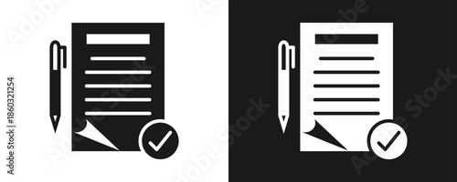 Proposal Icon Set Glyph In White And Black Background