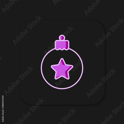 Filled outline Christmas ball icon isolated on black background. Merry Christmas and Happy New Year. Flat filled outline style with shadow. Vector