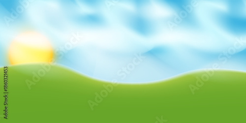 Landscape with sky and clouds.vector illustration.eps 10.