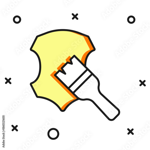 Filled outline Leather icon isolated on white background. Flat filled outline style with shadow. Vector