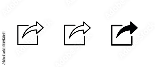 Share Icon Set Vector Illustration. Communication and Social Media Symbol for Links, Digital Networking, and Interface Design