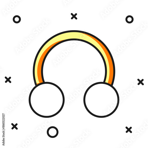 Filled outline Piercing icon isolated on white background. Flat filled outline style with shadow. Vector