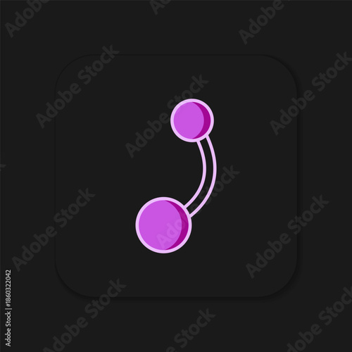 Filled outline Piercing icon isolated on black background. Flat filled outline style with shadow. Vector