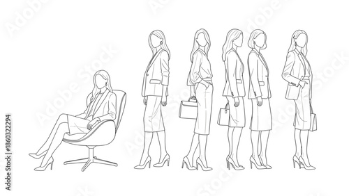 Evolution of Human Figures in Vector Illustration