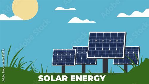 Solar panel flat illustration