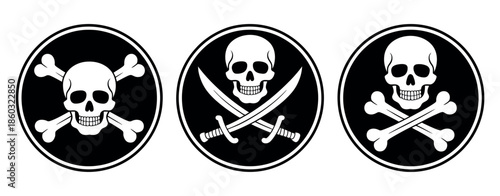 Skull and Crossbones with Swords Vector – Pirate, Tattoo, and Graphic Design Symbol
