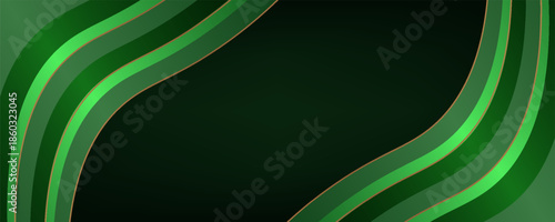 Green golden award graphic background. Elegant luxury corporate modern template. Trophy banner flyer certificate. Vector illustration design.