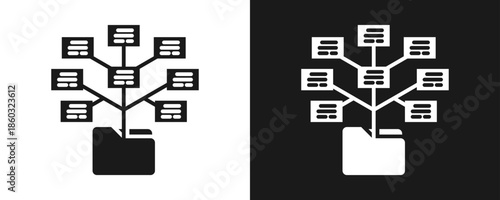 Taxonomy Icon Set Glyph In White And Black Background