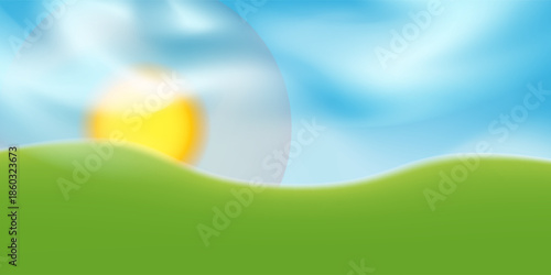 Landscape with sky and clouds.vector illustration.eps 10.