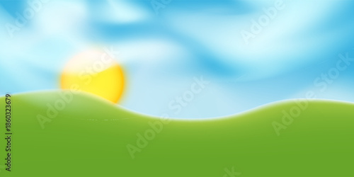 Landscape with sky and clouds.vector illustration.eps 10.
