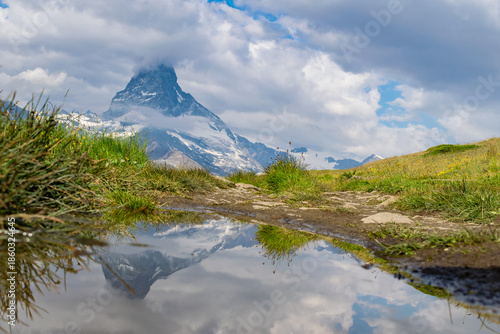Reflection of the Matterhorn in clouds