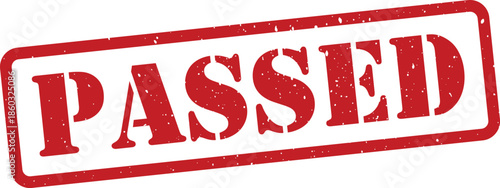 Red passed stamp on white background