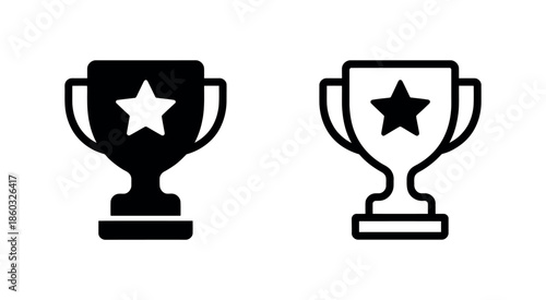 Trophy Icon Vector. Simple Trophy Cup Symbol for Success, Winner, Achievement, Award, and Competition Graphics