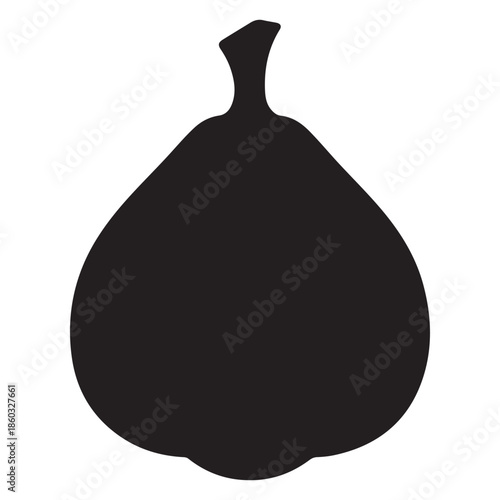  A minimalist black fig silhouette against a clean white background, creating a stark contrast