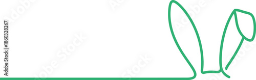 Easter day bunny symbol green line art illustration