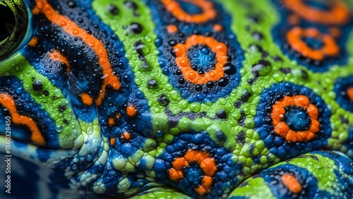 Wallpaper Mural Bright Tropical Frog Skin Pattern Macro Shot with Detailed Color Texture Torontodigital.ca