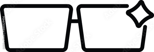 Outline icon of shiny glasses