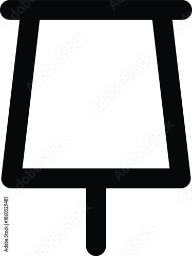 Simple outline icon of thumbtack