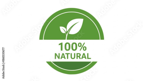 Natural Organic Leaf Badge Minimal Vector Eco Design