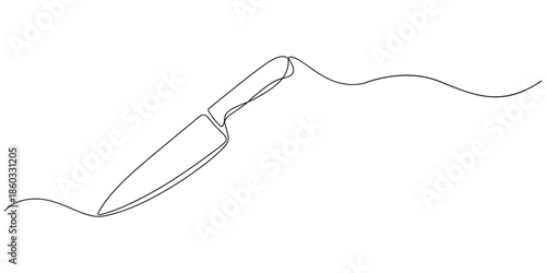 Knife hand drawn icon illustration, Knife black continuous one line drawing, Chef’s Knife continuous one line drawing minimalism design, Black knife in one line art style, Utensil, sharp, kitchen.