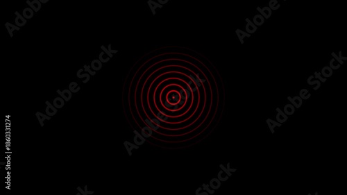 Digital Radio wave circle background. Radio station signal icon 4k animation. Abstract radio waves diffusion animation and seamless looping circle background.