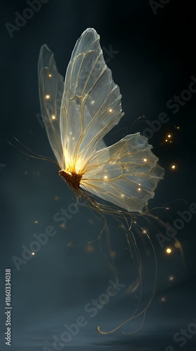 Ethereal Butterfly with Translucent Wings