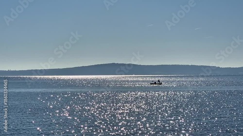 A view of Lake Bracciano from Trevignano Romano on a winter's day