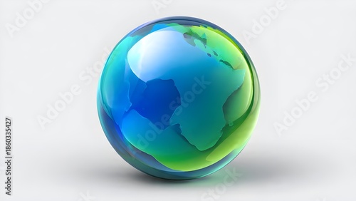 Modern 3D Globe Icon for Travel, Navigation and Geography Apps