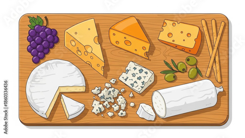 Cheese Blocks and Slices Collection Vector Illustration