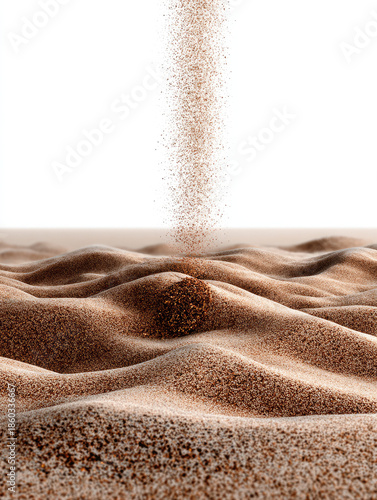 Sand falling desert landscape texture brown granular nature dry environment peaceful dunes surface outdoor abstract