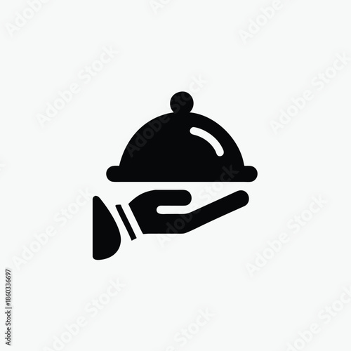 serving food icon silhoutte vector style template 