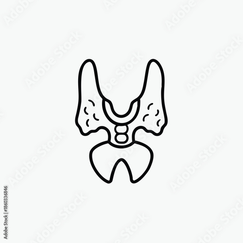 thyroid line art icon silhoutte vector template