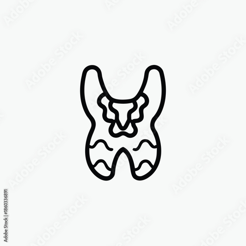 thyroid line art icon silhoutte vector template