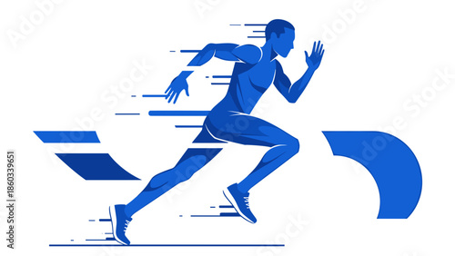 Dynamic Runner in Motion A Symbol of Speed and Agility.
