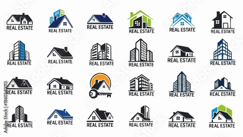 Collection of Real Estate Logos - Minimalist Designs for Property Businesses.