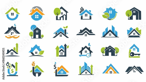 Collection of Real Estate and Property Logo Designs.