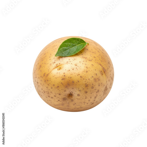 New potato with leaf on Transparent Background