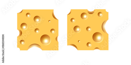 Round cheese icon with shadow. Circle shape on white background. Cheese texture in realistic style vector illustration.