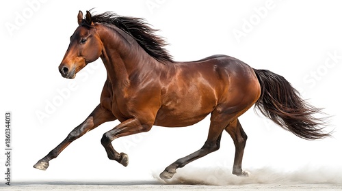 Powerful American Quarter horse isolated on the white background 